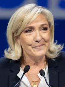 Marine Le Pen, leader of France's National Rally, speaking at a conference in Madrid in February 2025