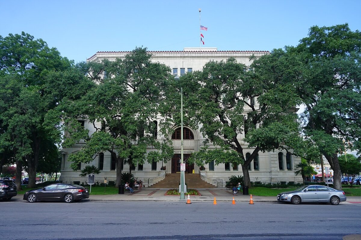 San Antonio City Hall in downtown San Antonio, Texas.
