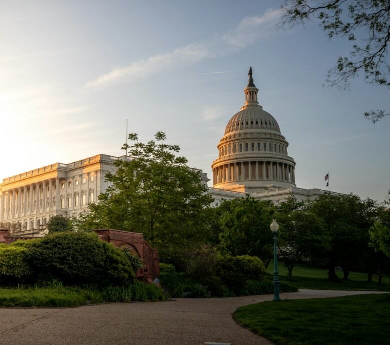 The U.S. Capitol at sunrise in Washington, D.C.