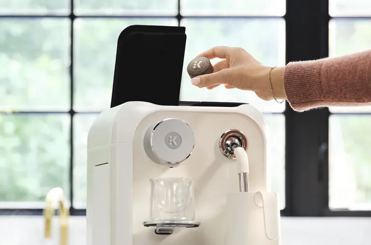Keurig Alta brewer with coffee pod